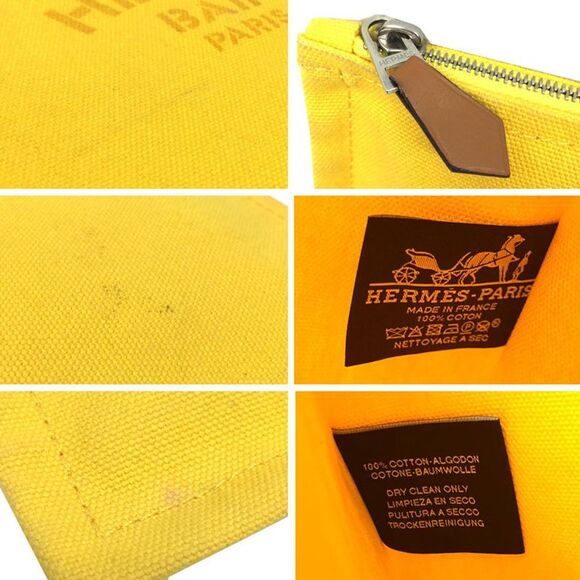 Hermès Neobain Yellow Canvas Clutch Bag (Pre-Owned) - Picture 3 of 3